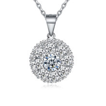 Women Girls Zircon 925 Sterling Silver Necklace Pendant Gift